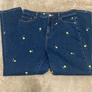 BDG Yellow Flower Mom Jeans